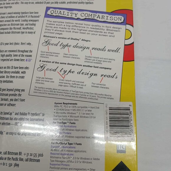 Vintage Bitstream 500 Font CD For Windows - Picture 5 of 8